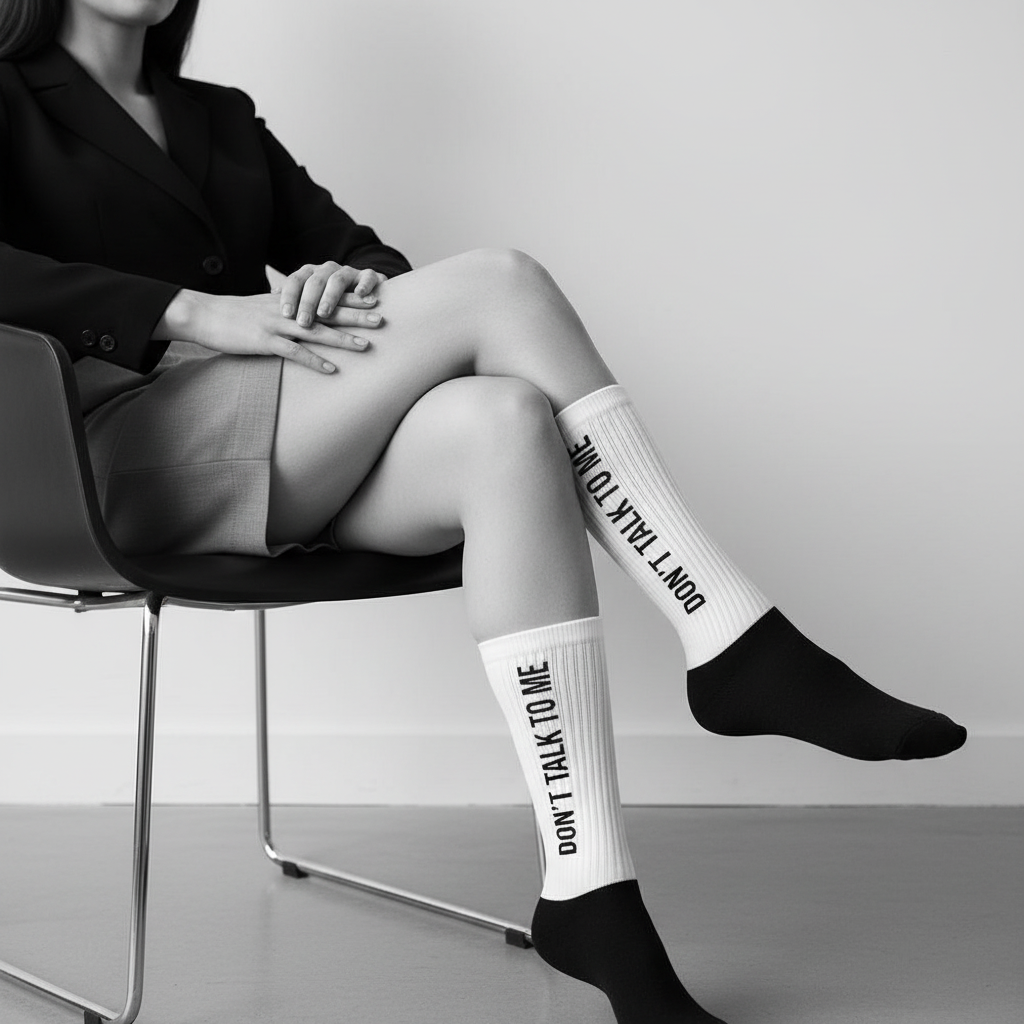 Don't Talk To Me - Legs Crossed Side View