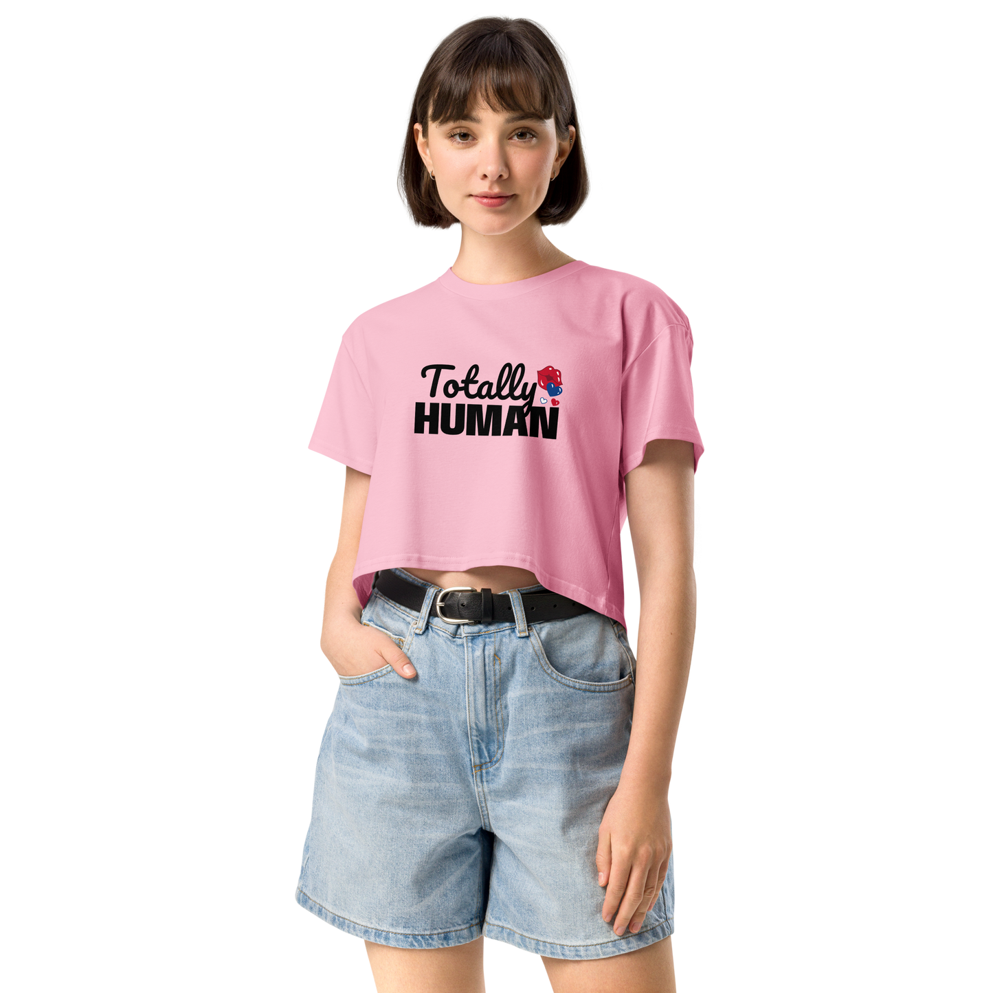 Totally Human Cropped Tee with a Kiss | OFF THE CLOCK Co.