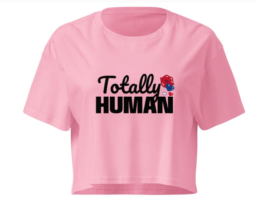 Totally Human Cropped Tee with a Kiss | OFF THE CLOCK Co.