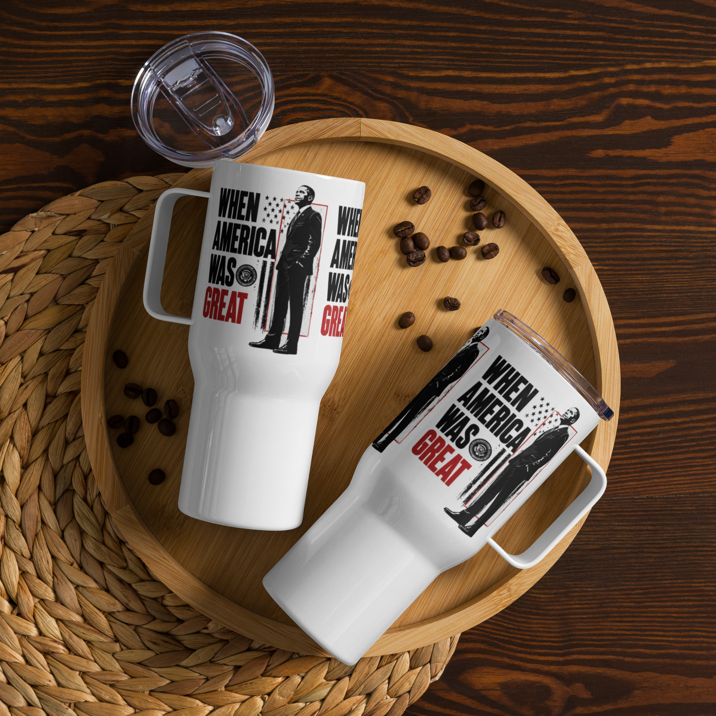When America Was Great | Travel Mug with Handle | OFF THE CLOCK Co.