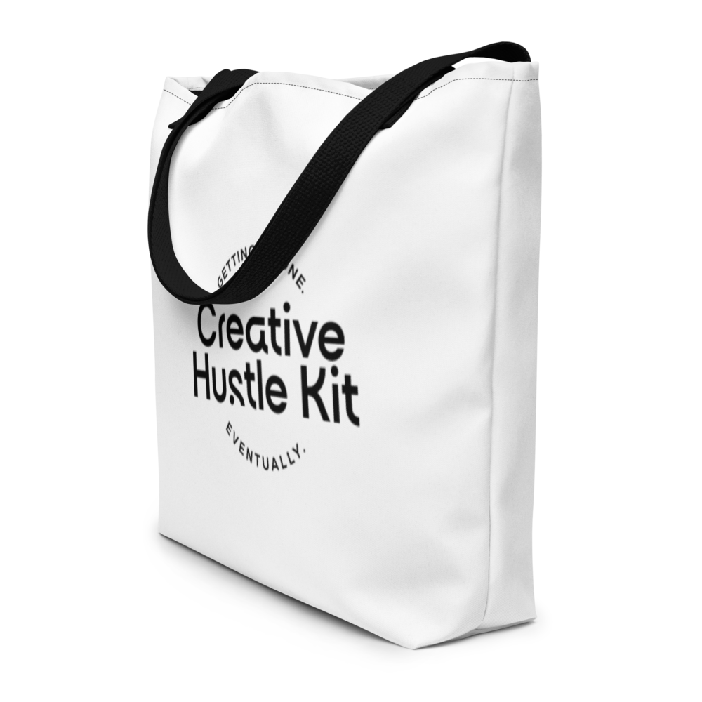 OFF THE CLOCK Co. Creative Hustle All-Over Print Large Tote Bag