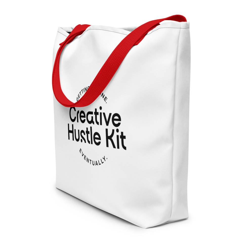 OFF THE CLOCK Co. Creative Hustle All-Over Print Large Tote Bag