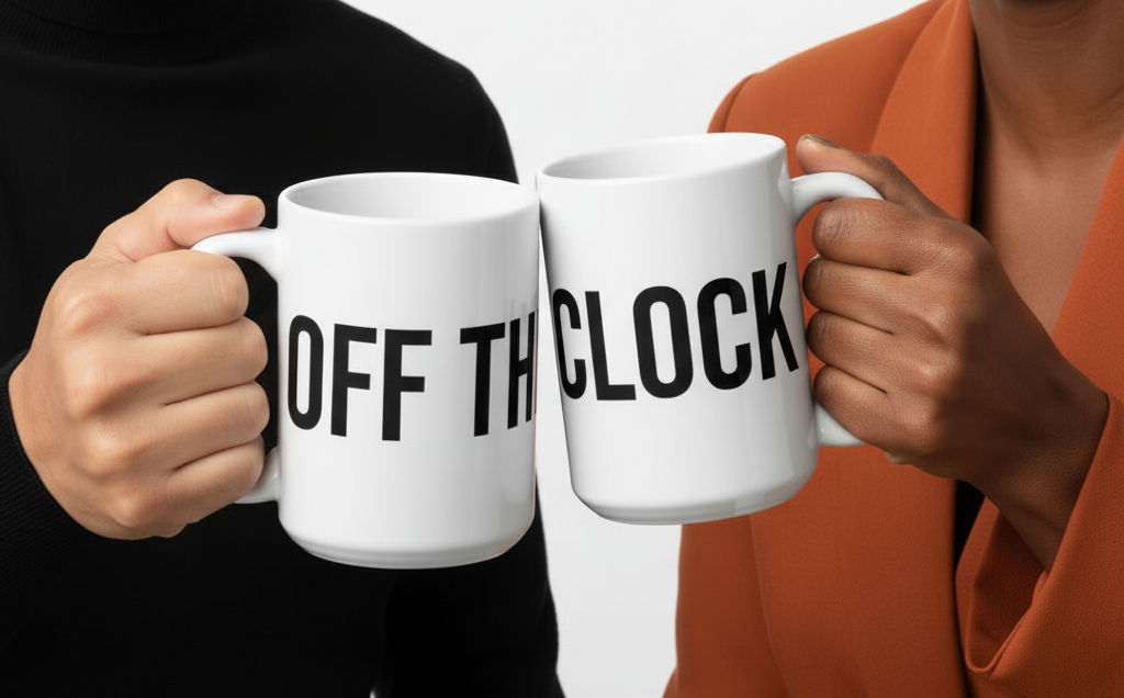OFF THE CLOCK Co. Mug - Hands Cheers Crop
