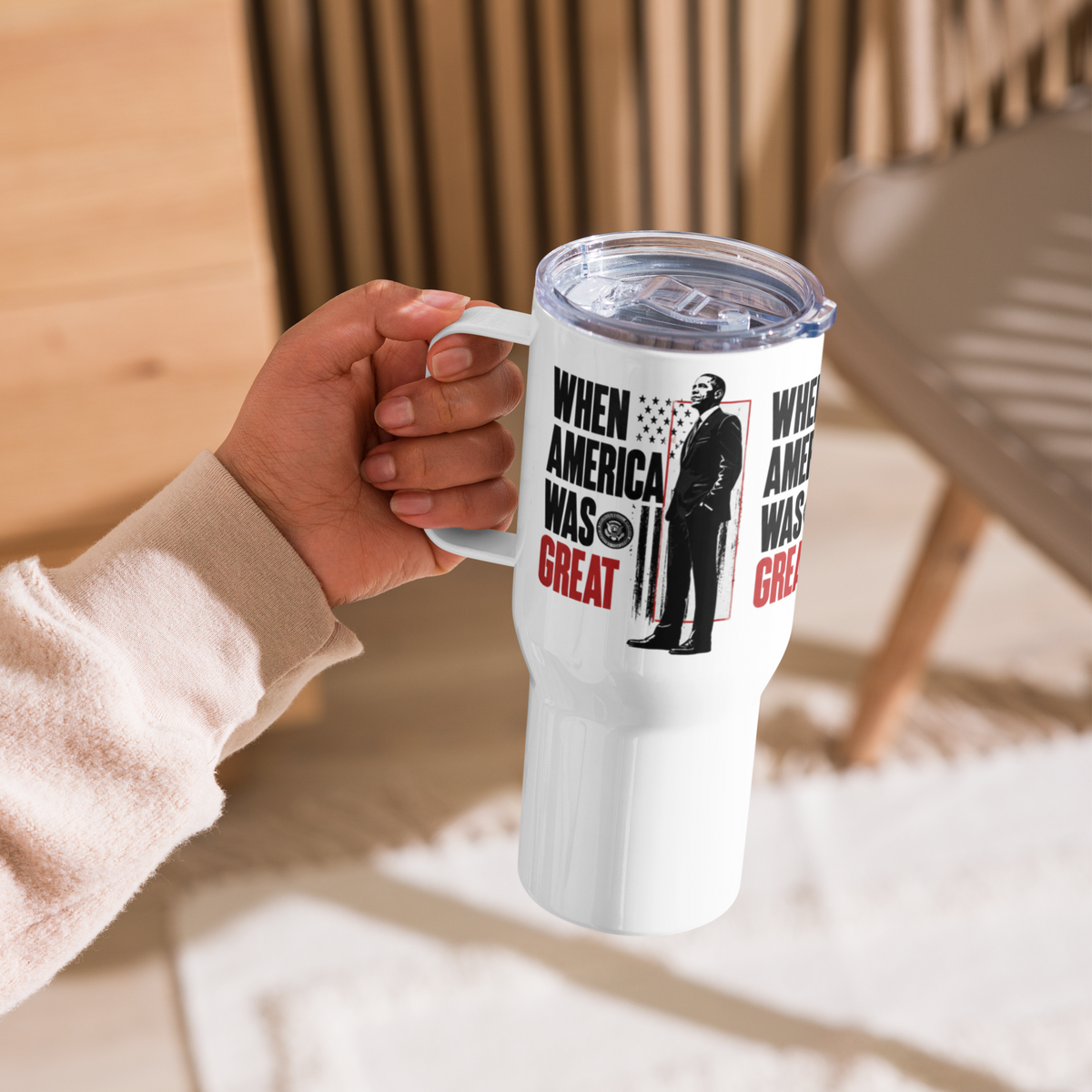 When America Was Great | Travel Mug with Handle | OFF THE CLOCK Co.