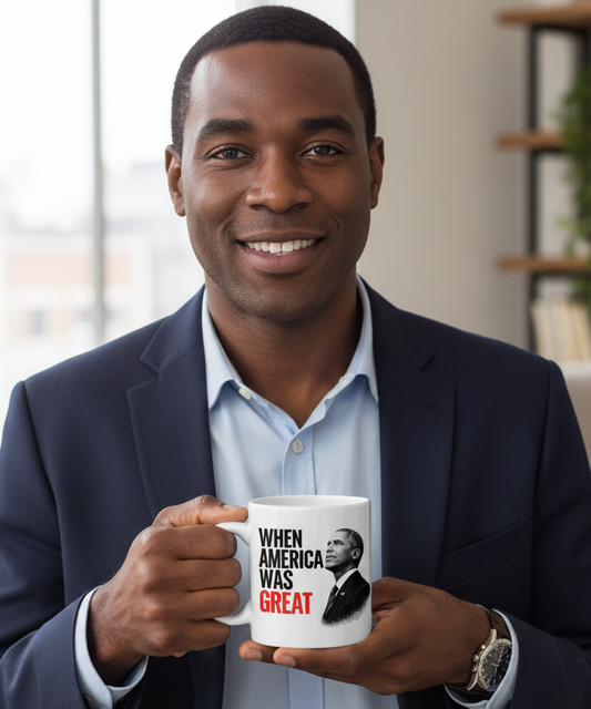 White Glossy Mug - Black Male Model